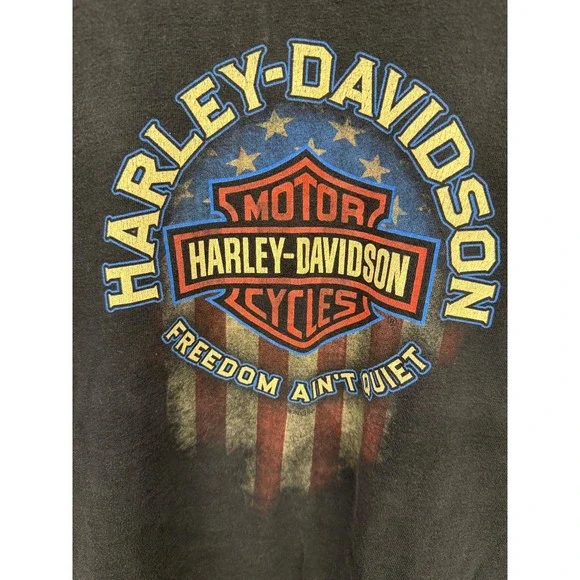 Vintage Harley Davidson Freedom‎ Ain't Quiet T Shirt Black Size Medium - Picture 3 of 7